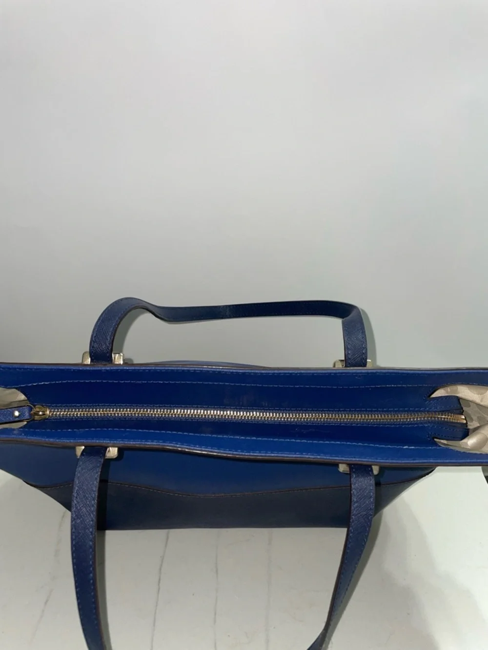 Kate Spade Cedar Street Harmony Color-block Two Toned Navy Blue Tote Bag Purse